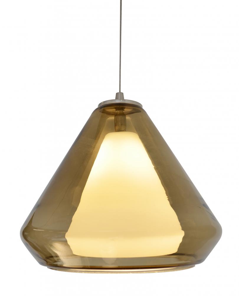 Armitage LED Pendant - 4000K - 120-277V - Satin Nickel - Brown