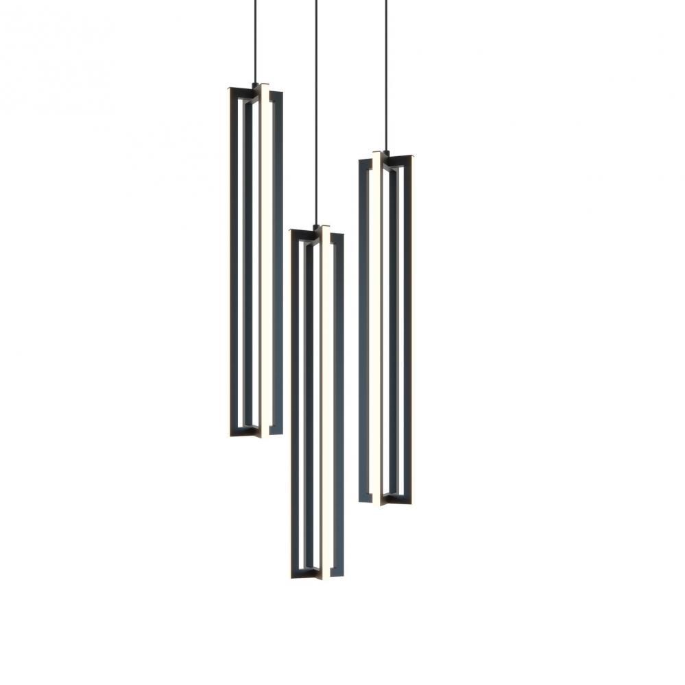 Cass 18'' 3 Light Small Round Pendant - BK