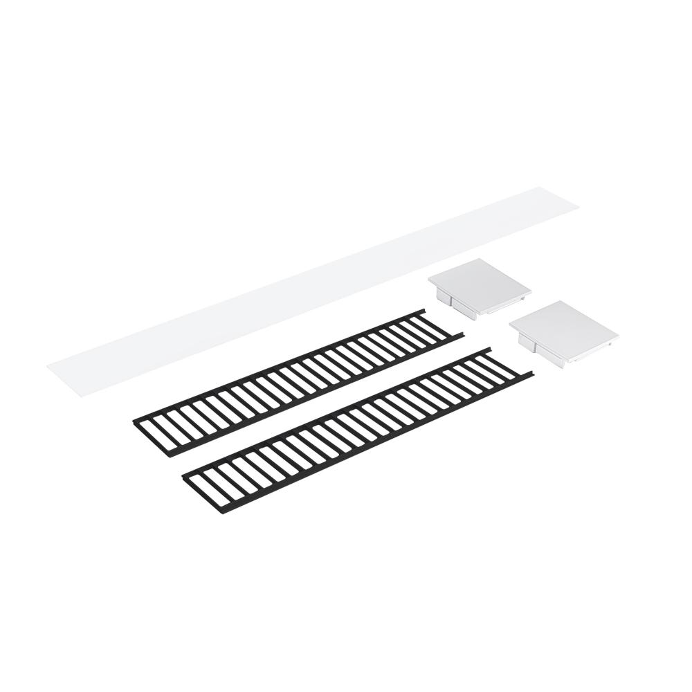 Louver Accessory Set for NLUD-4334, Black Louver, White End Caps