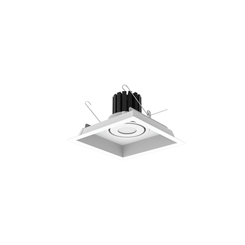 One-Head Flanged LED Multiple Lighting Trim, 1500lm per Head w/ Flood Optic, 3000K, Regressed White