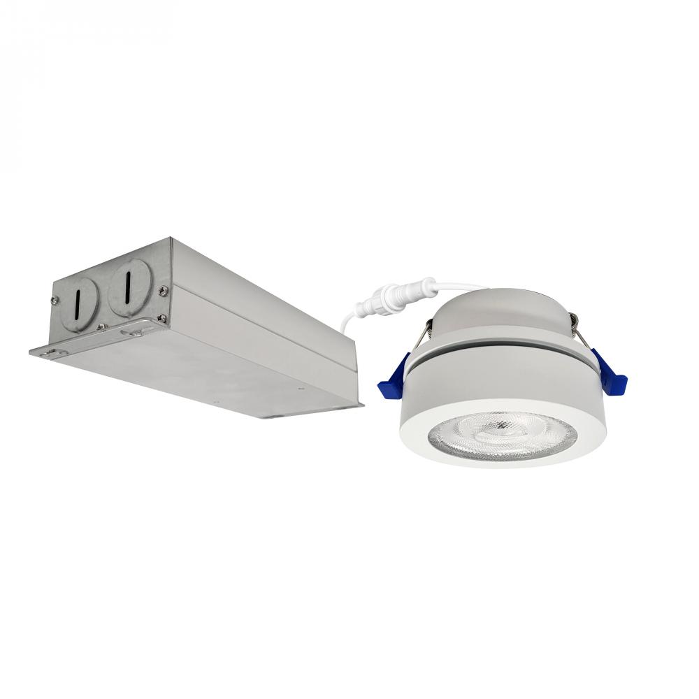 4" M-Wave Can-less Adjustable LED Downlight, 2700K, Matte Powder White finish