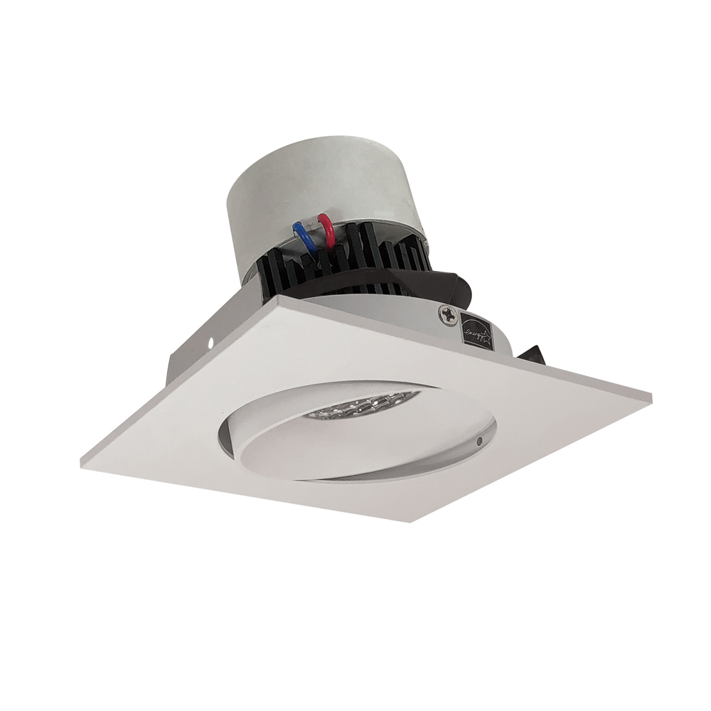 4" Pearl LED Square Adjustable Cone Retrofit, 1000lm / 12W, 2700K, White Reflector / White