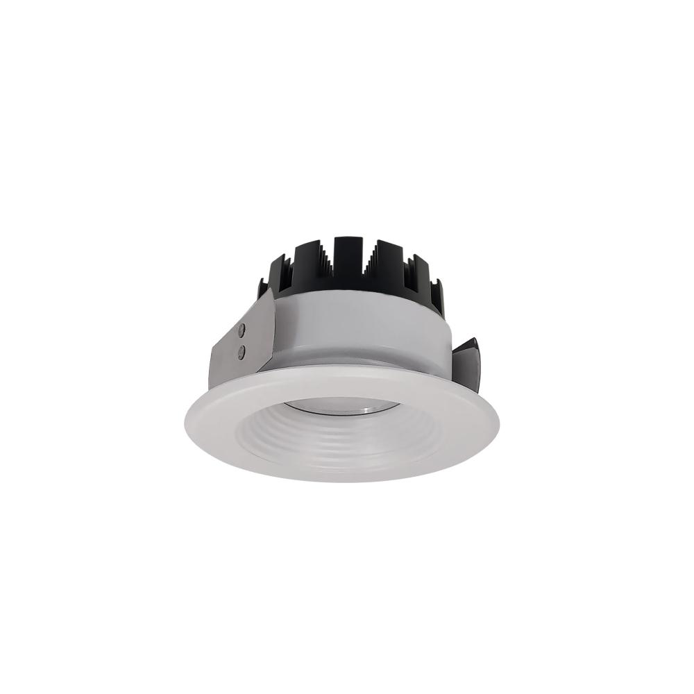 4" Marquise III Round Baffle, 1500lm, 2700K, Narrow Flood Optic, White Baffle/White Flange