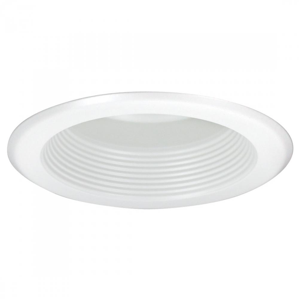 5" Baffle Splay Trim w/ Flange, White