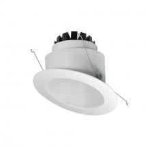 Nora NRM3-6S2L127FW - 6" Marquise III Round Slope Baffle, 900lm, 2700K, Flood Optic, White Baffle/White Flange