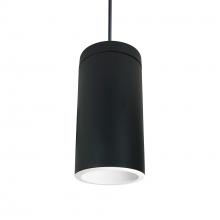 Nora NYLI-6PI1WWB - 6" Cylinder, Black, Pendant Mount, Incandescent, Refl., White