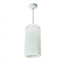 Nora NYLS3-6P1L235FC12WWW - 6" Sapphire III Pendant Mount White Cylinder, Matte Powder White Reflector/Matte Powder White