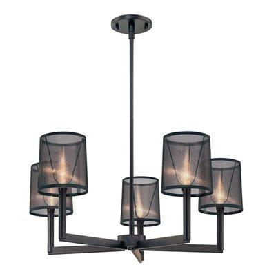 Five Light Black Up Chandelier