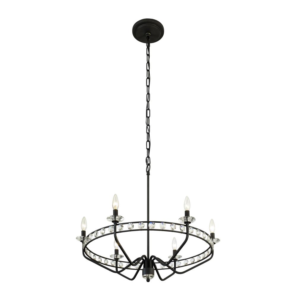 Monroe 6-Lt Chandelier - Carbon