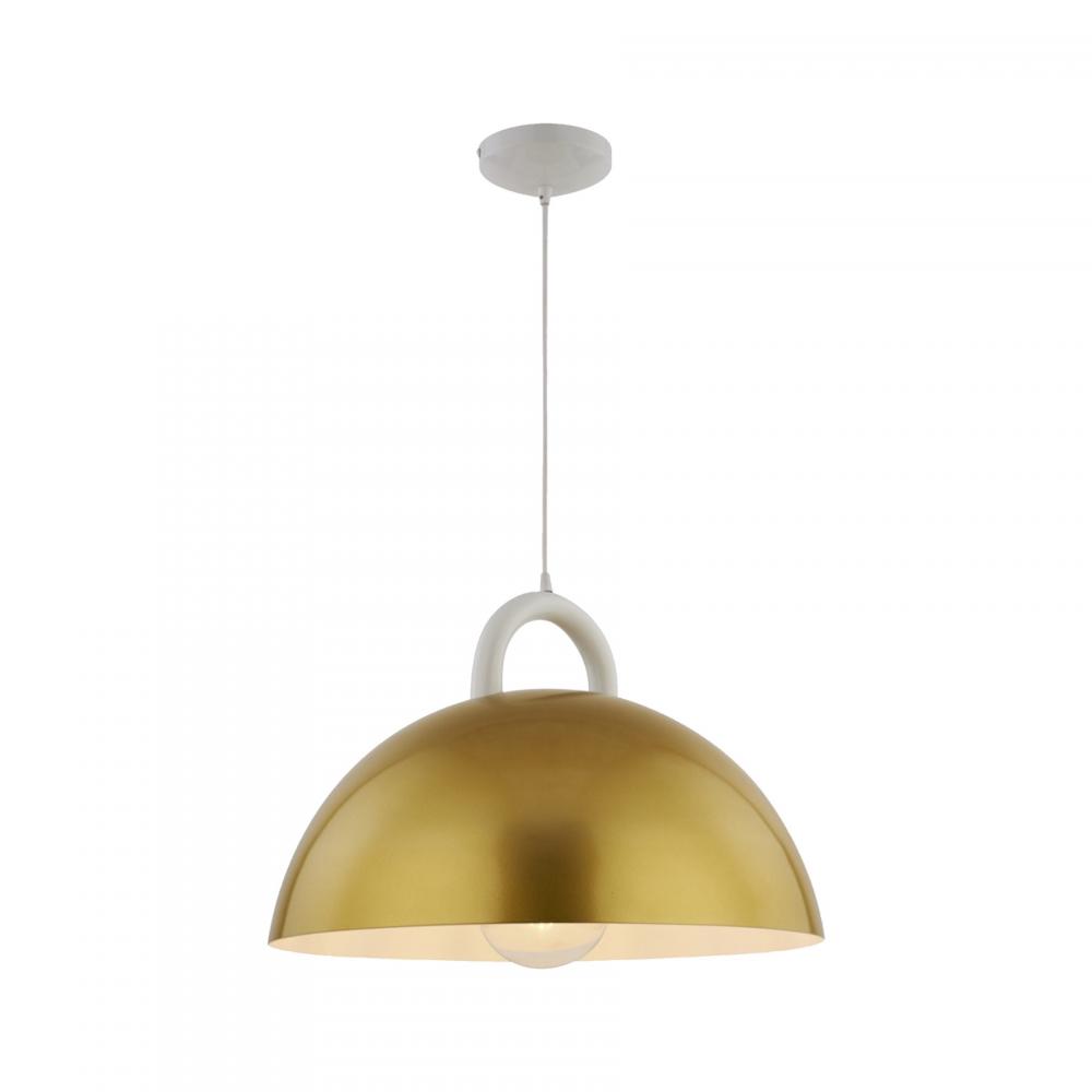 Pantheon-1-Light Pendant-19.5"-Gold/White