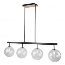 Artcraft AC11764VB - Aurelia Collection 4-Light Island Light, Matte Black & Brass