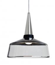 Besa Lighting 1JT-BARON10BK-LED-SN - Besa, Baron 10 Cord Pendant, Black/Clear, Satin Nickel Finish, 1x9W LED