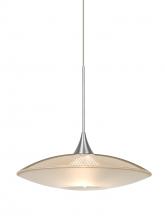  1XC-6294GD-SN - Besa Pendant Spazio Satin Nickel Gold/Frost 1x50W Halogen