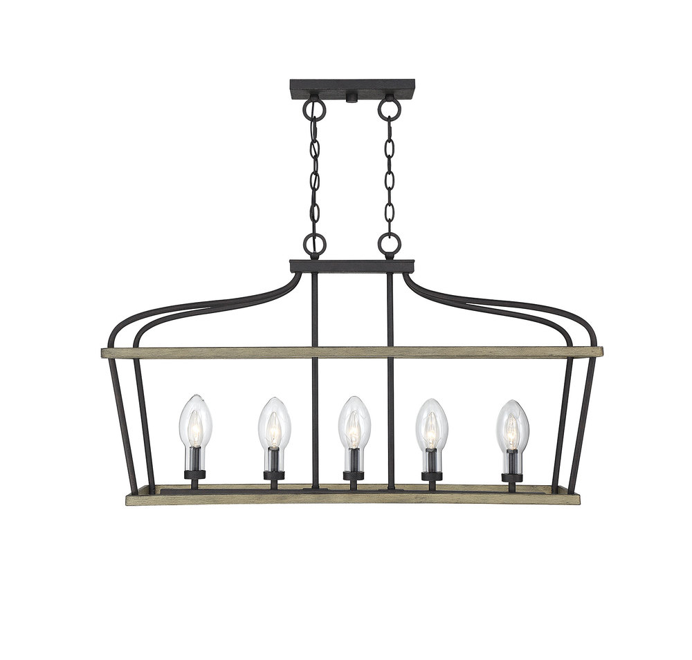 Danbury 5-Light Outdoor Linear Chandelier in Weathervane