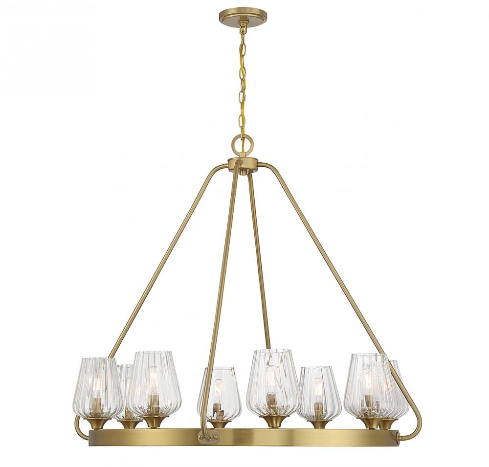 Carlton 8-Light Chandelier in Warm Brass