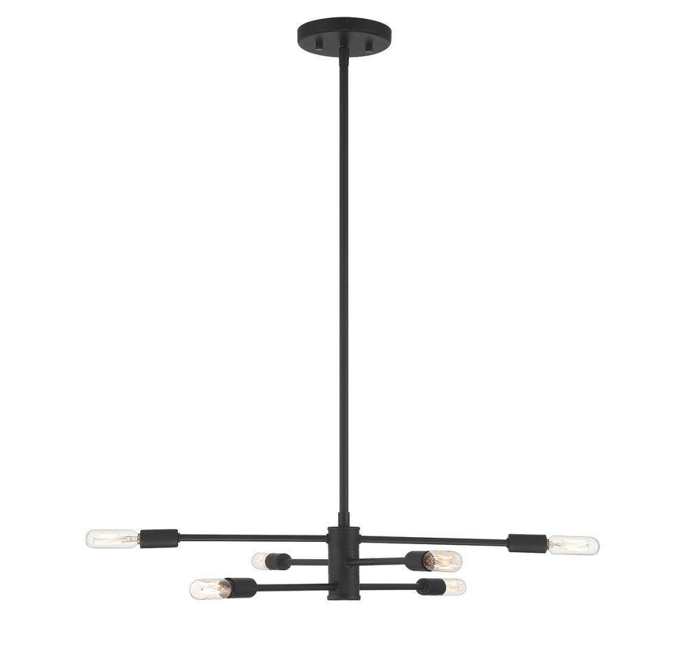 Lyrique 6-Light Chandelier in Matte Black