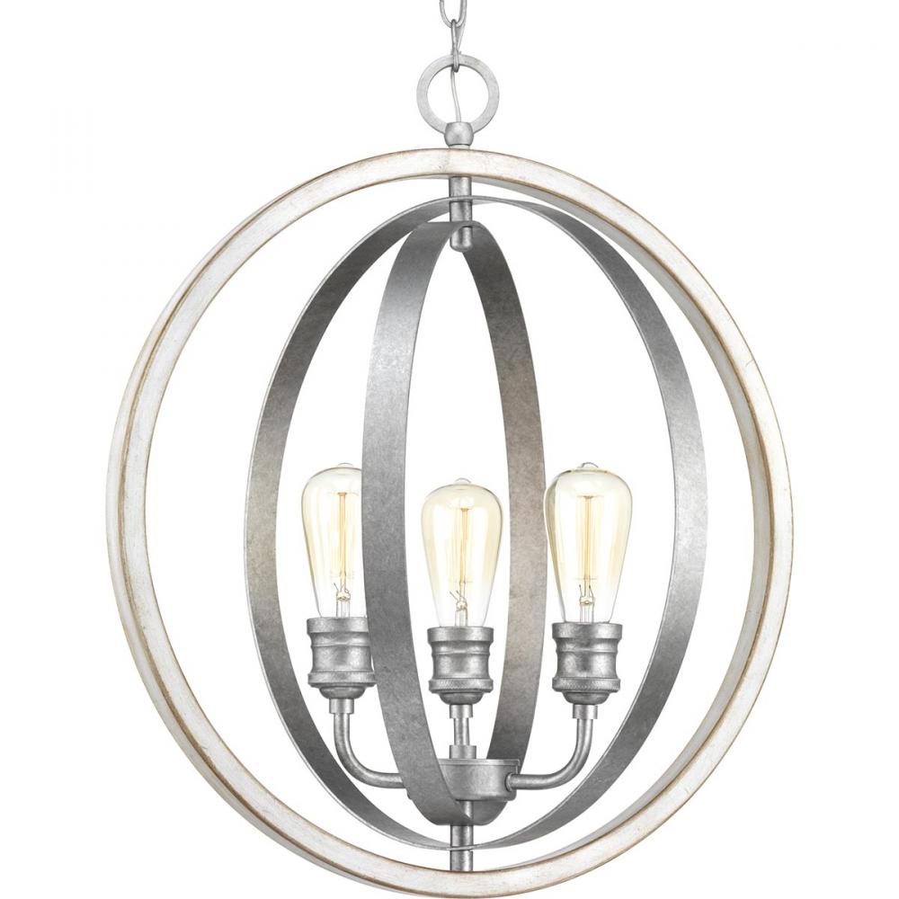 Conestee Collection Three-Light Galvanized Finish Farmhouse Pendant Light