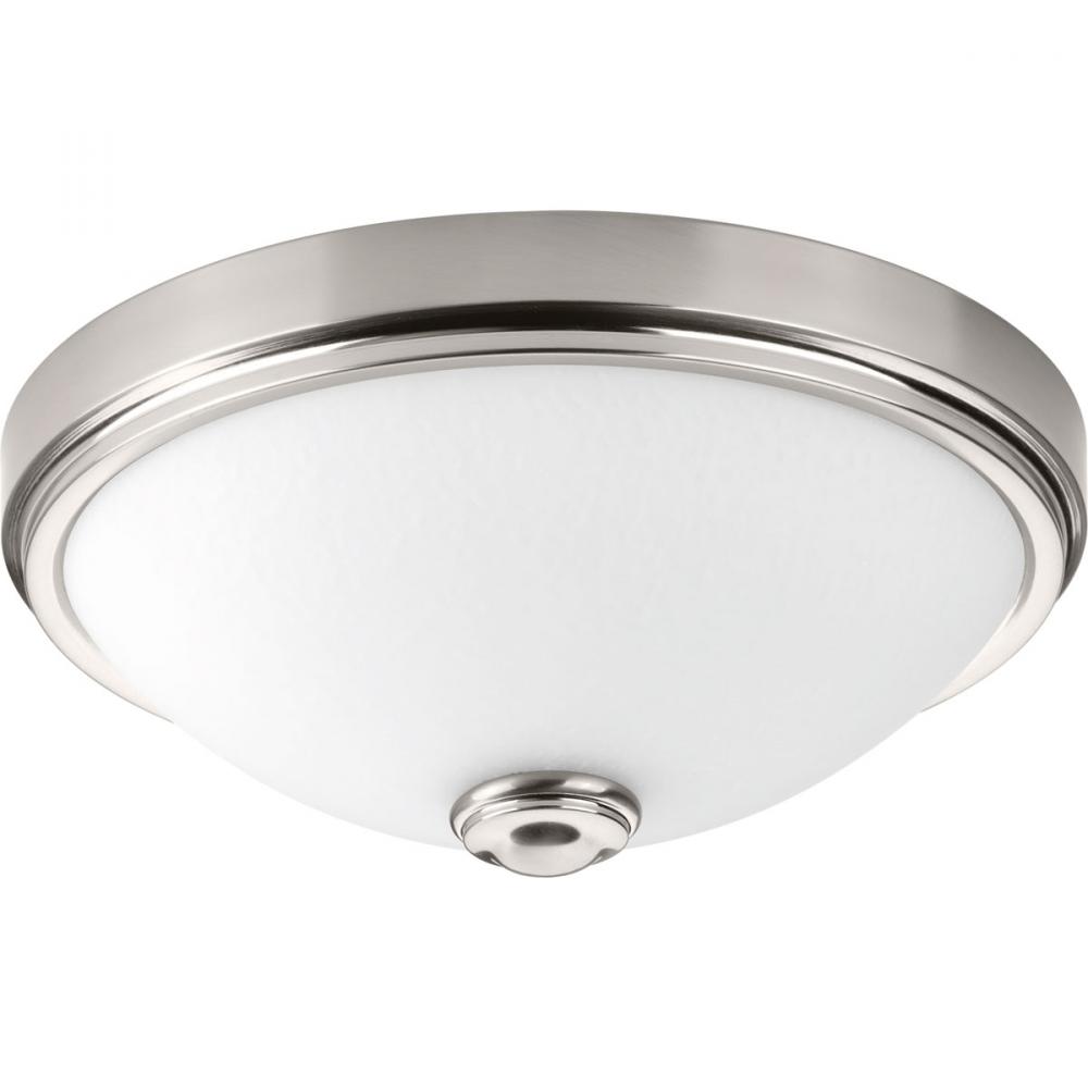 One-Light 15" LED Linen Glass Flush Mount