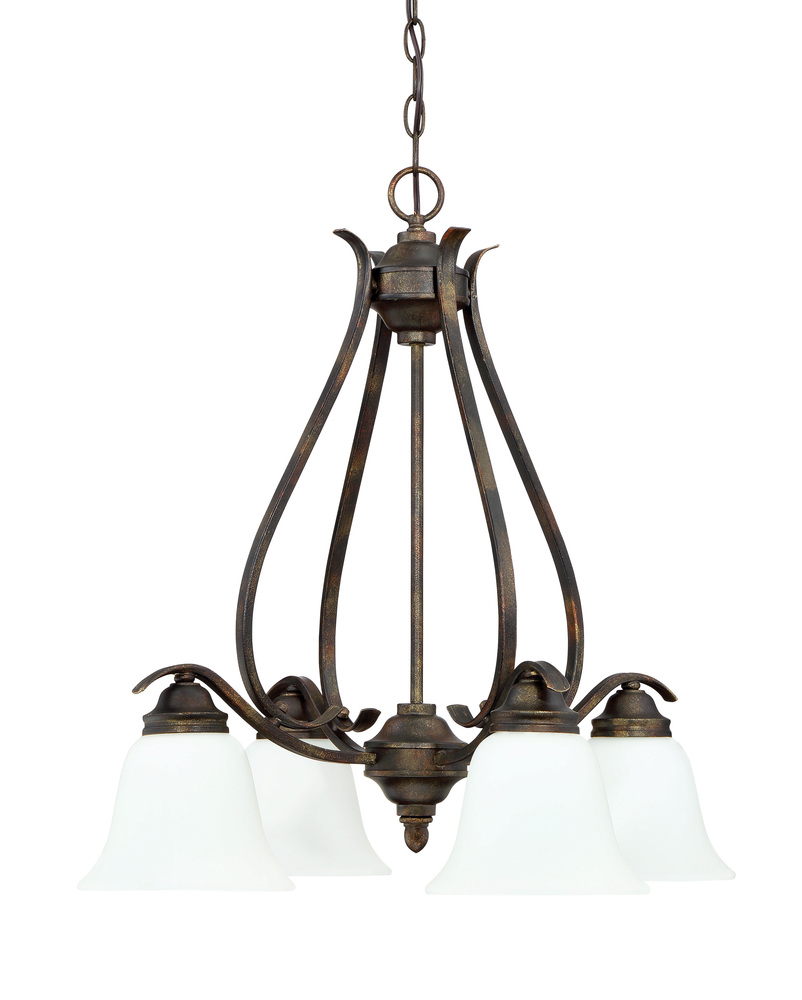 McKinney 4 Light Down Chandelier in Burleson Bronze