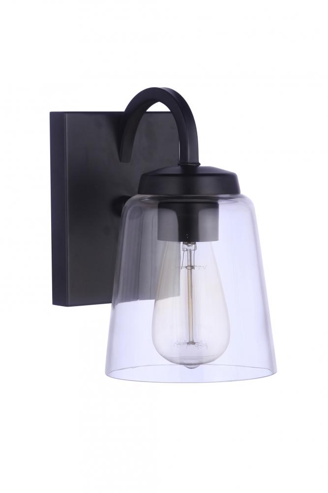 Elsa 1 Light Wall Sconce in Flat Black