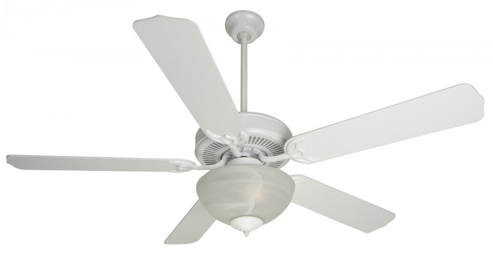 Two Light W - White Alabaster Glass Fan Motor Without Blades