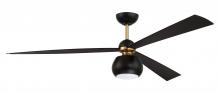 Craftmade OTT60FBSB3 - 60" Otto in Flat Black/Satin Brass w/ Flat Black Blades