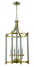 Craftmade 54834-BNKSB - Stanza 4 Light Foyer in Brushed Polished Nickel/Satin Brass