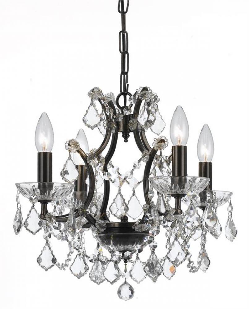 Filmore 4 Light Crystal Bronze Mini Chandelier