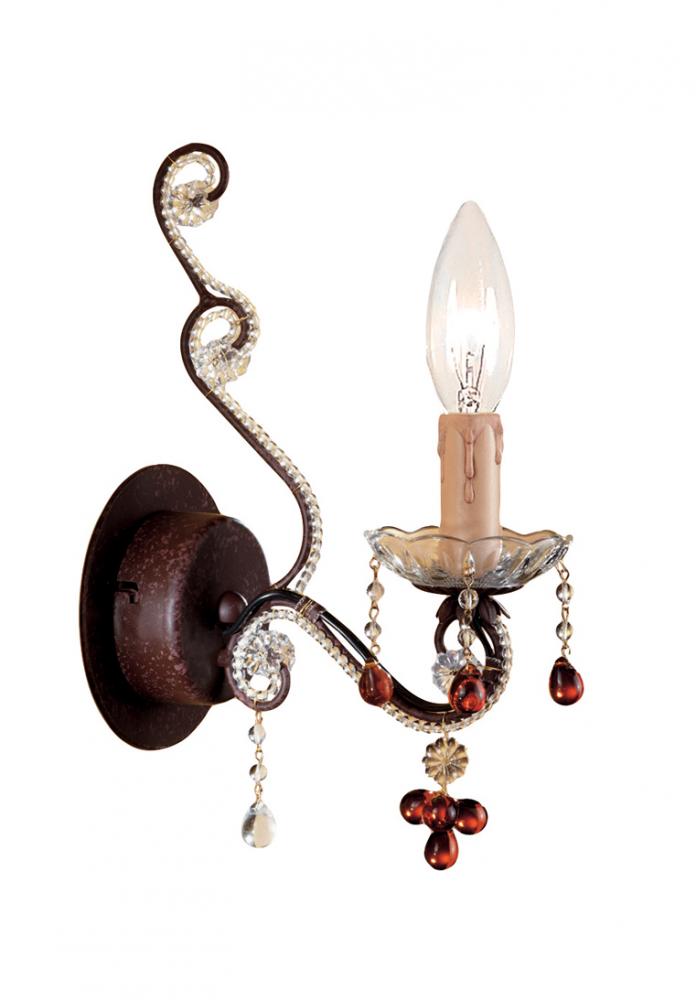 Crystorama Paris Market 1 Light Dark Rust Sconce