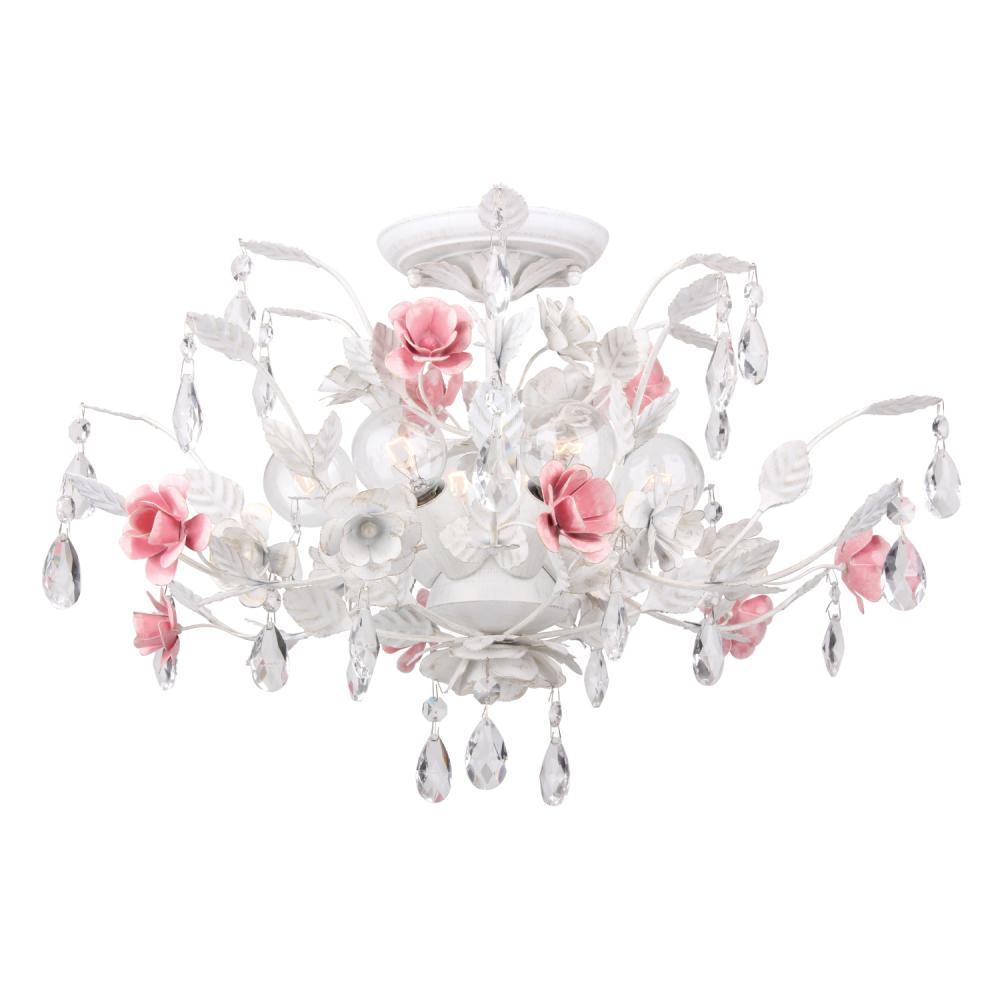 Lola 6 Light Wet White Semi Flush Mount