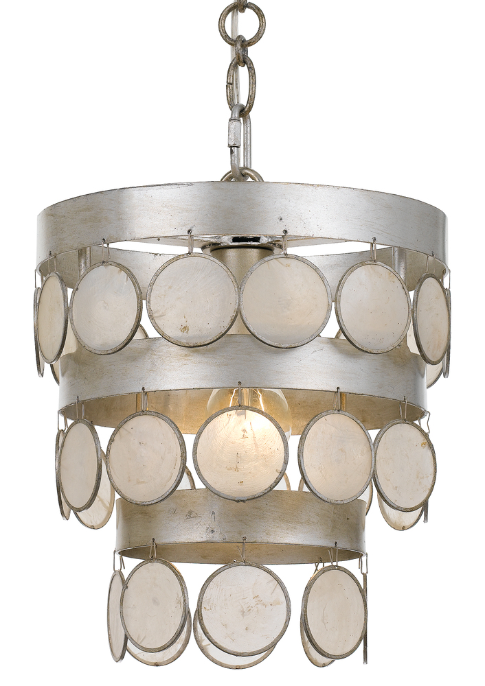 Coco 1 Light Antique Silver Mini Chandelier