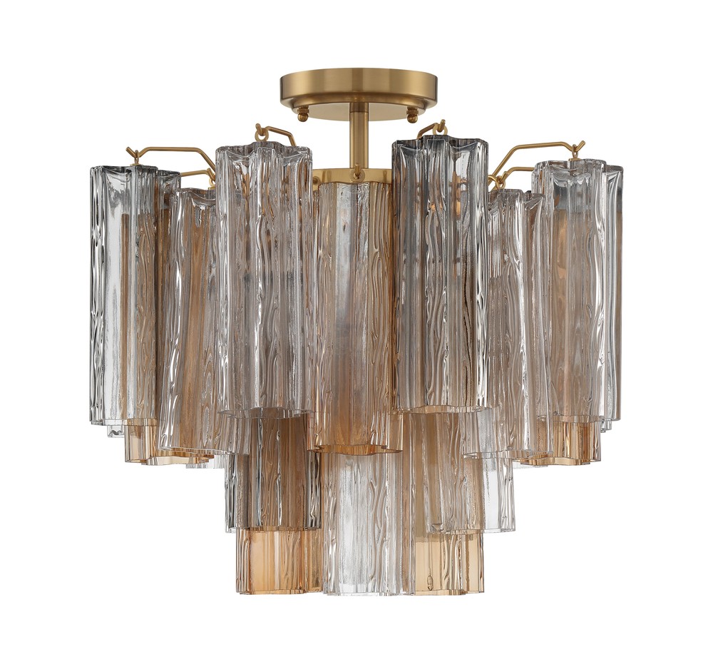 Addis 4 Light Aged Brass Semi Flush Mount