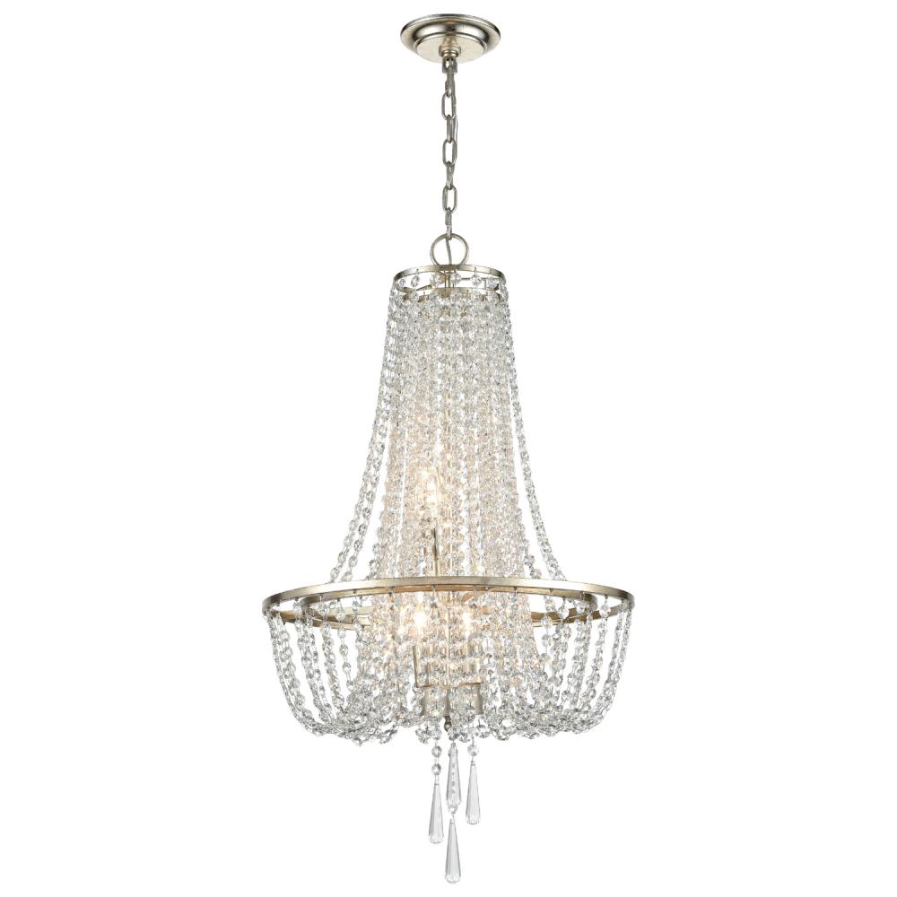 Arcadia 4 Light Antique Silver Chandelier