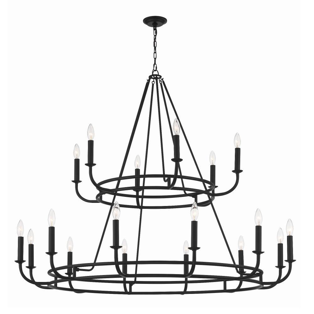 Bailey 18 Light Matte Black Chandelier