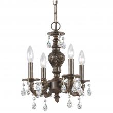 Crystorama 5024-VB-CL-SAQ - Paris Market 4 Light Spectra Crystal Venetian Bronze Mini Chandelier