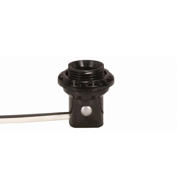 Phenolic Threaded Candelabra Socket With Shoulder And Phenolic Ring; 1-1/4" Height; 8" AWM