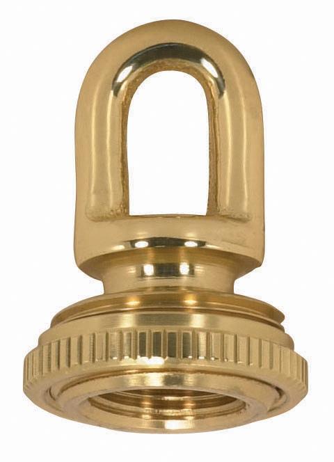 3/8 IP Cast Brass Screw Collar Loop With Ring; Fits 1" Canopy Hole; 1-1/8" Ring Diameter;