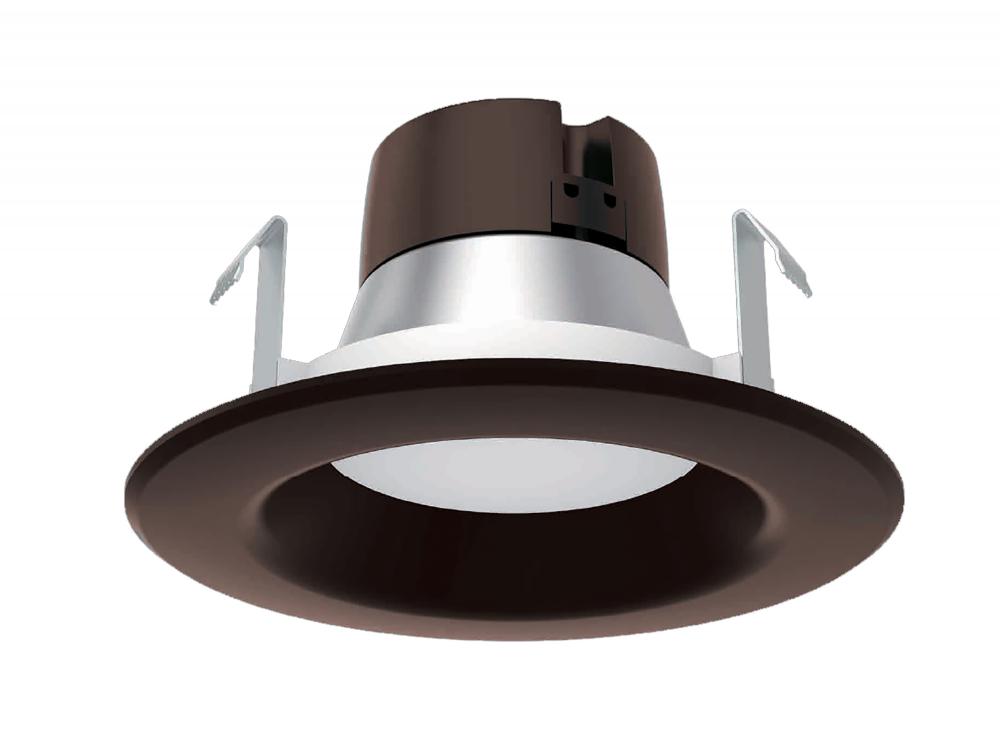 8.5 watt LED Downlight Retrofit; 4"; 3000K; 120 volts; Dimmable; Bronze Finish