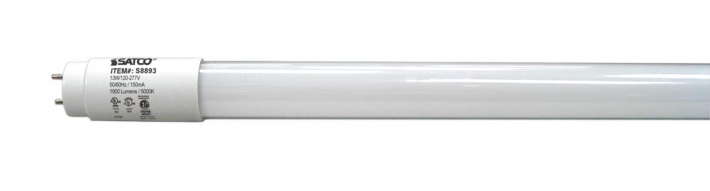 13 Watt T8 LED; Medium bi-pin base; 5000K; 50000 Hours; 1900 Lumens; Type A/B; Ballast Dependant or