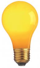 Satco Products Inc. S6093 - 25 Watt A19 Incandescent; Ceramic Yellow; 1000 Average rated hours; 30 Lumens; Medium base; 130 Volt