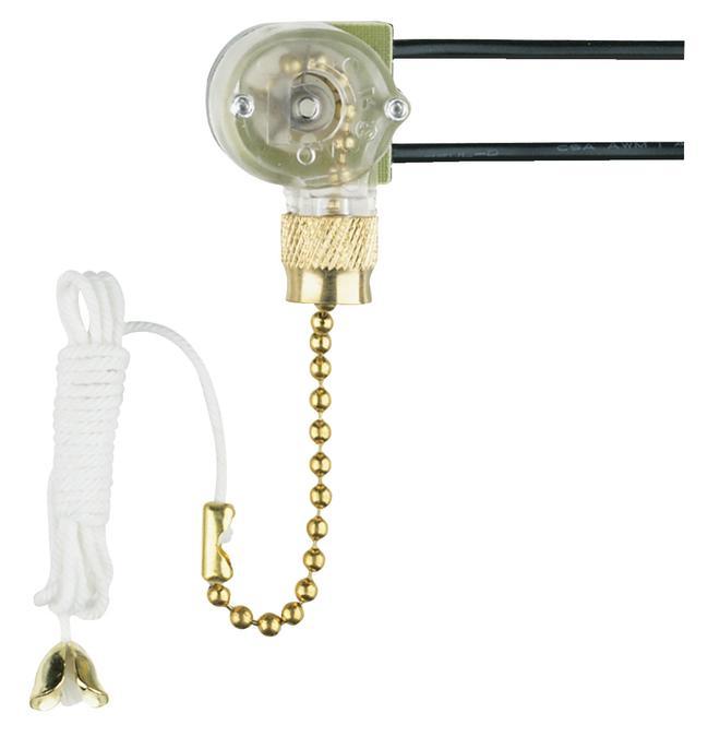 Replacement Canopy Light Switch with Brass Finish Pull Chain