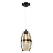 Westinghouse 6366400 - Mini Pendant Matte Black Finish Ash Glass