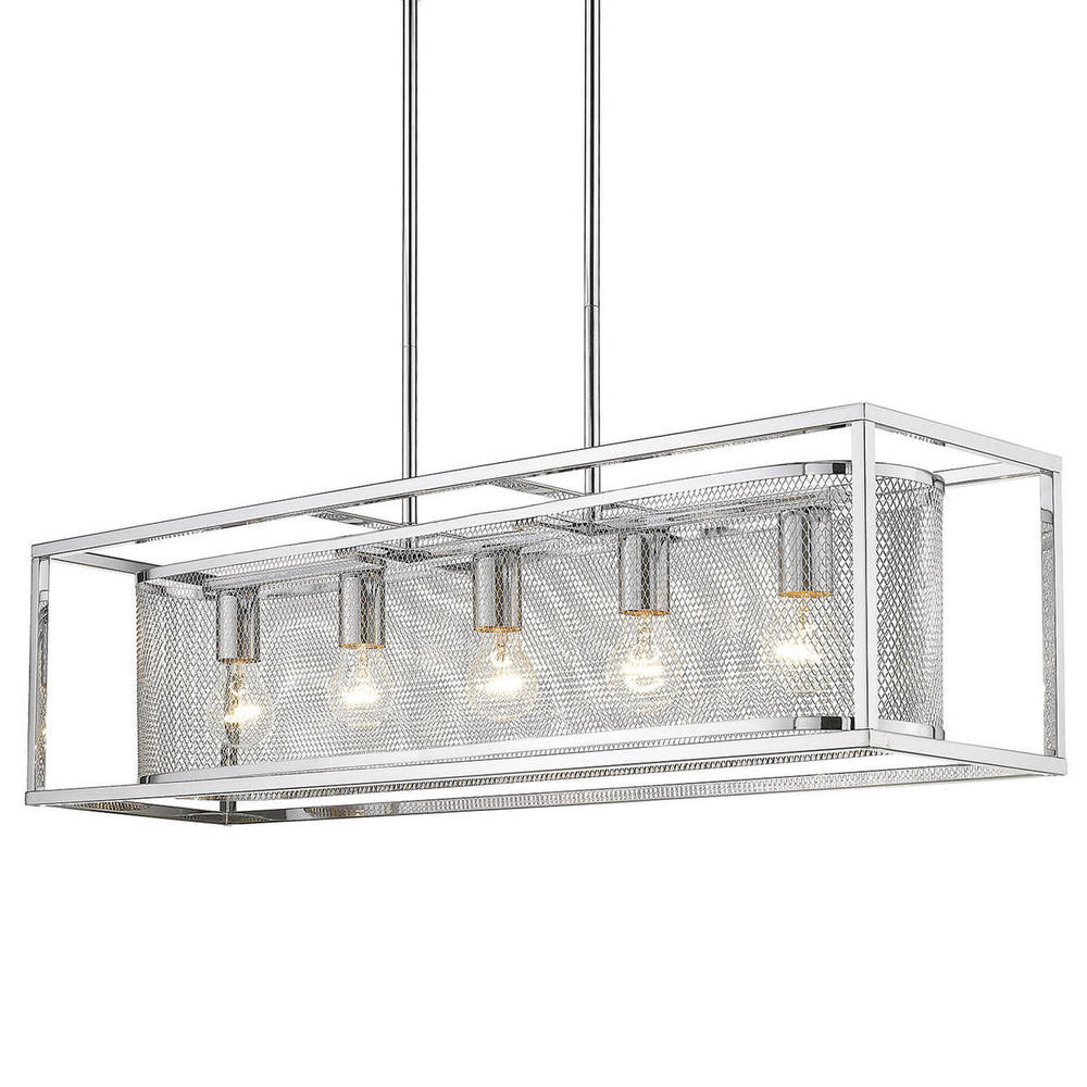 London Linear Pendant (with chrome outer cage)