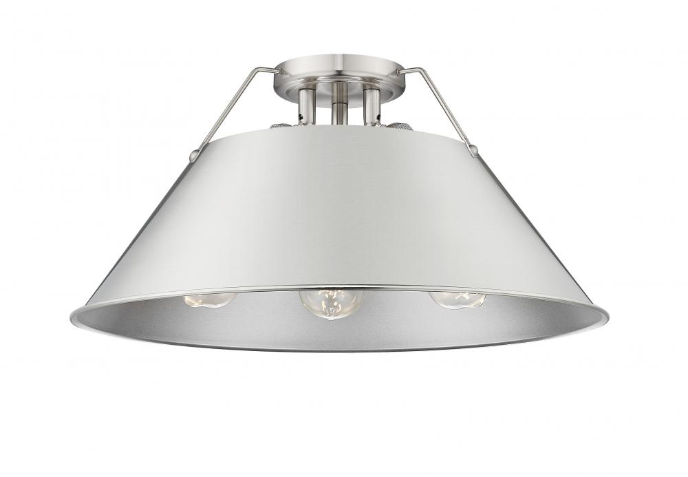 Orwell 3-Light Flush Mount in Pewter