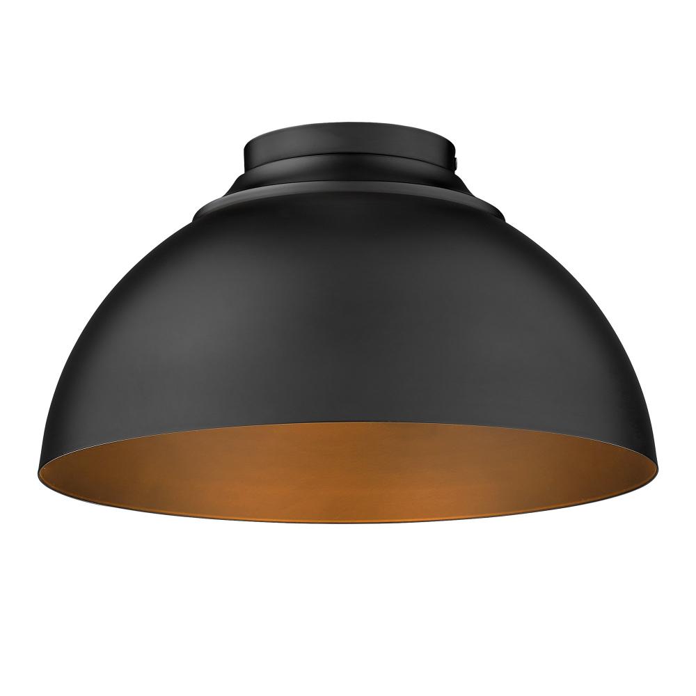 Zoey Flush Mount in Matte Black with Matte Black Shade