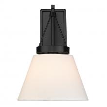 Golden 3189-WSC BLK-MWS - Penn 1 Light Wall Sconce in Matte Black with Modern White Shade