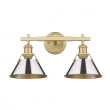 Golden 3306-BA2 BCB-CH - Orwell BCB 2 Light Bath Vanity in Brushed Champagne Bronze with Chrome shades