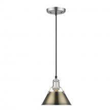 Golden 3306-S PW-AB - Orwell 7.5" Wide Small Pendant in Pewter with Aged Brass