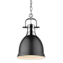 Golden 3602-S CH-BLK - Duncan Small Pendant with Chain