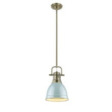 Golden 3604-S AB-SF - Duncan Small Pendant with Rod